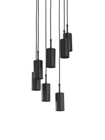 Cluster hanglamp Arvo, Lampenkap: gepoedercoat metaal, Baldakijn: gepoedercoat metaal, Zwart, Ø 38 x H 120 cm