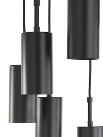 Cluster hanglamp Arvo, Lampenkap: gepoedercoat metaal, Baldakijn: gepoedercoat metaal, Zwart, Ø 38 x H 120 cm