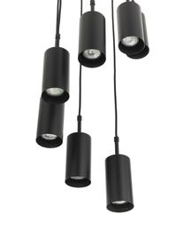 Cluster hanglamp Arvo in zwart, Lampenkap: gepoedercoat metaal, Baldakijn: gepoedercoat metaal, Zwart, Ø 38 x H 120 cm