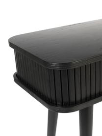 Dřevěný konzolový stolek s úložným prostorem Barbier, Černá, Š 120 cm, H 35 cm