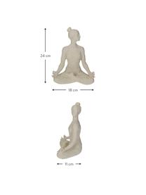 Dekoracja Yoga-Frau, Poliresing, Odcienie kości słoniowej, S 18 x W 24 cm