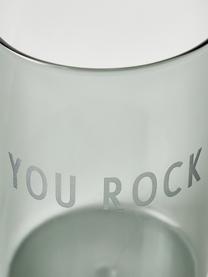 Designer Wasserglas Favourite YOU ROCK mit Schriftzug, Borosilikatglas, Schwarz (You rock), Ø 8 x H 11 cm, 350 ml