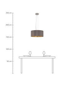 Závesná lampa Jamie, Sivá, odtiene zlatej, Ø 53 x V 24 cm