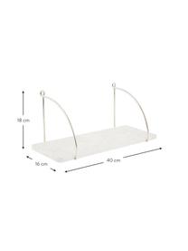 Półka ścienna z marmuru Porter, Biały marmur, S 40 x W 18 cm