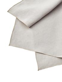 Serviettes de table en lin avec passepoil Kennedy, 4 pièces, 100 % lin lavé, certifié European Flax, Gris, larg. 45 x long. 45 cm