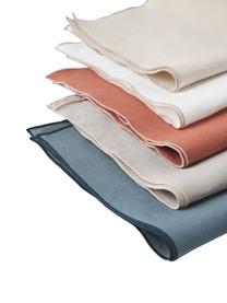 Serviettes de table en lin avec passepoil Kennedy, 4 pièces, 100 % lin lavé, certifié European Flax, Gris, larg. 45 x long. 45 cm