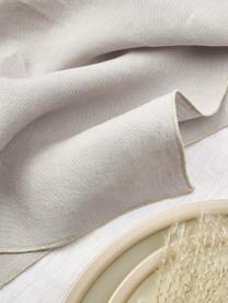 Serviettes de table en lin avec passepoil Kennedy, 4 pièces, 100 % lin lavé, certifié European Flax, Gris, larg. 45 x long. 45 cm