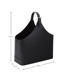 Zeitschriftenhalter Ready, Gestell: Karton, Bezug: Polyurethan, Verschluss: Metall, Schwarz, B 40 x H 45 cm