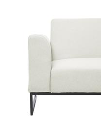 Sofa rozkładana Josephine (3-osobowa), Tapicerka: 100% poliester Dzięki tka, Stelaż: lite drewno sosnowe, skle, Nogi: metal, Beżowa tkanina, S 238 x G 85 cm