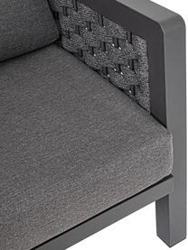 Set lounge para exterior Otavio, 4 pzas., Estructura: aluminio recubierto, Tablero: cerámica, Gris, negro, Set de diferentes tamaños