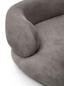 Sofa w kształcie nerki Alba (2-osobowa), Tapicerka: 97% poliester, 3% nylon D, Stelaż: lite drewno świerkowe z c, Nogi: tworzywo sztuczne, Szara tkanina, S 185 x G 114 cm, oparcie lewostronne