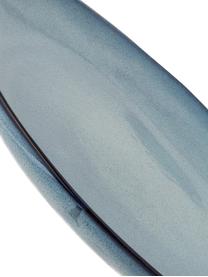 Assiette plate en grès bleu gris faite main Sandrine, Grès cérame, Tons bleus, Ø 29 x haut. 3 cm