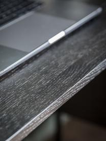 Metalen bureau Carbury met lades, Frame: gecoat metaal, Zwart, bruin, B 130 x H 50 cm
