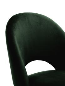 Zamatová barová stolička Rachel, Zamatová tmavozelená, Š 48 x V 110 cm