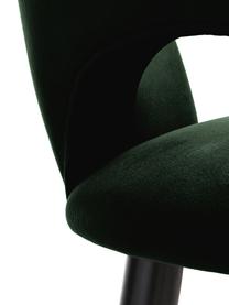 Krzesło barowe z aksamitu Rachel, Tapicerka: aksamit (wysokiej jakości, Nogi: metal malowany proszkowo, Aksamitny ciemny zielony, S 48 x W 110 cm
