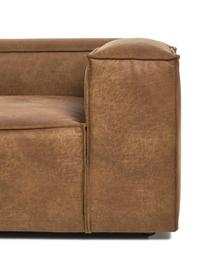 Diván sofá de cuero reciclado Lennon, Tapizado: cuero reciclado (70% cuer, Estructura: madera maciza, madera con, Patas: plástico, Cuero marrón, An 119 x F 180 cm, chaise longue izquierda