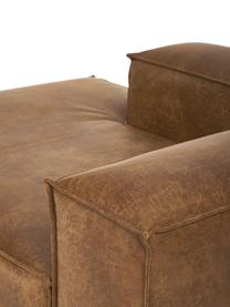 Modulo angolare in pelle riciclata Lennon, Rivestimento: pelle riciclata (70 % pel, Rivestimento: imbottitura in schiuma co, Pelle marrone, Larg. 119 x Prof. 180 cm, chaise-longue a sinistra