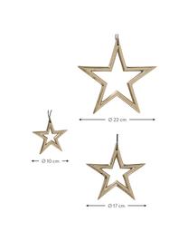 Stern-Anhänger Taumi, 3-tlg., Aluminium, Goldfarben, Set mit verschiedenen Größen