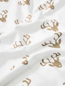 Flanell-Wendebettdeckenbezug Vince mit winterlichem Muster in Beige, Webart: Flanell Flanell ist ein k, Beige, Weiß, B 200 x L 200 cm