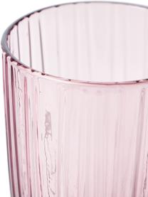 Wassergläser Kusintha mit Rillenrelief, 4 Stück, Glas, Rosa, Ø 7 x H 10 cm