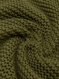 Housse de coussin en tricot Adalyn, 100 % coton bio, certifié GOTS, Vert, larg. 50 x long. 50 cm