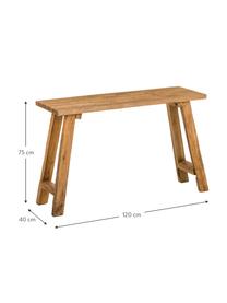 Konsola z drewna tekowego Lawas, Naturalne drewno tekowe pochodzące z recyklingu, Drewno tekowe, S 120 x G 40 cm