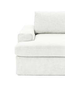 Poltrona Russell, Rivestimento: 100% cotone Con 50.000 ci, Struttura: legno di pino massiccio c, Gambe: plastica, Tessuto bianco crema, Larg. 103 x Alt. 77 cm