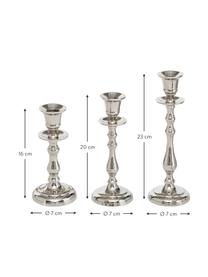 Set 3 candelabri Vicco, Alluminio, Argentato, Set in varie misure