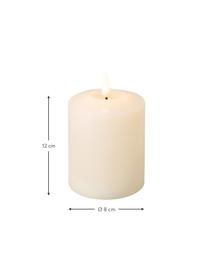 Batteriebetriebene LED-Stumpenkerzen Boka aus Wachs, 2 Stück, Wachs, Cremeweiß, Ø 8 x H 12 cm