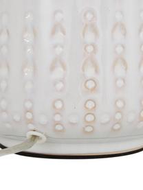 Lampada da tavolo grande in ceramica bianca Iva, Paralume: tessuto, Base della lampada: ceramica, metallo ottonat, Paralume: bianco Base della lampada: bianco crema, ottone, Ø 33 x Alt. 53 cm
