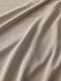 Funda nórdica de algodón jacquard y lino Amita, Gris pardo, beige, Cama 90 cm (155 x 220 cm)