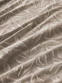 Funda nórdica de algodón jacquard y lino Amita, Gris pardo, beige, Cama 90 cm (155 x 220 cm)