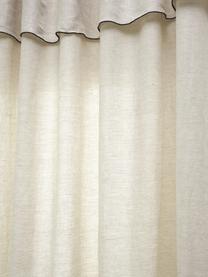 Rideau semi-transparent en lin avec coulisses supérieures Eleonara, 2 pièces, 100 % pur lin, Beige clair, larg. 145 x long. 260 cm