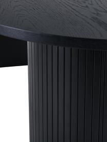 Ovale eettafel Bianca met eikenfineer in zwart, 200 x 90 cm, Tafelblad: MDF met gelakt eikenhoutf, Frame: trompetboomhout, gelakt, Zwart, B 200 x D 90 cm