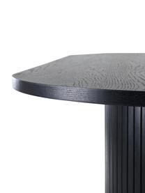 Oválný jídelní stůl s dubovou dýhou Bianca, 200 x 90 cm, Dubové dřevo, černě lakované, Š 200 cm, H 90 cm