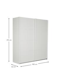 Schwebetürenschrank Mia, 2-türig, Holzwerkstoff aus heimischen Hölzern aus nachhaltiger Forstwirtschaft, beschichtet, Weiß, B 180 x H 210 cm