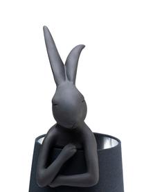 Grote design tafellamp Rabbit, Lampenkap: linnen, Lampvoet: kunststof, Stang: gepoedercoat staal, Zwart, Ø 23 x H 68 cm