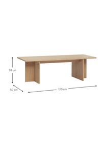 Tavolino da salotto in legno di quercia Split, Impiallacciatura in legno di quercia, certificata FSC, Legno di quercia chiaro, Larg. 120 x Alt. 38 cm