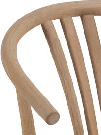 Houten armstoel York met biezen vlechtwerk, Frame: eikenhout, gepigmenteerd, Zitvlak: biezen vlechtwerk, Eikenhout, B 54 x D 54 cm