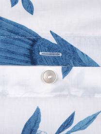 Funda nórdica de percal Annabelle, Blanco, azul, Cama 90 cm (150 x 220 cm)