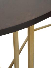 Mesa de comedor ovalada de madera de mango Luca, tamaños diferentes, Tablero: madera de mango maciza ce, Estructura: metal con pintura en polv, Madera de mango, dorado, An 240 x F 100 cm