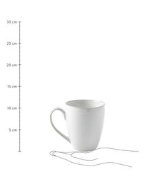 Tazas de café esmaltadas Gemma, 2 uds., Gres, Blanco crema, Ø 12 x Al 11 cm