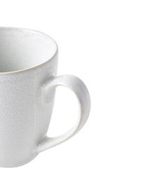 Tazas de café esmaltadas Gemma, 2 uds., Gres, Blanco crema, Ø 12 x Al 11 cm