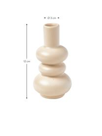 Vaso decorativo in forma organica Bastone, Gres, Beige, Ø 3 x Alt. 12 cm