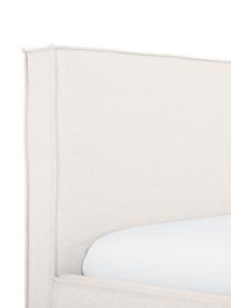 Łóżko tapicerowane z miejscem do przechowywania Dream, Korpus: lite drewno sosnowe, pane, Tapicerka: poliester (tkanina strukt, Greige tkanina, S 140 x D 200 cm