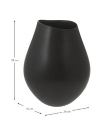 Ručne vyrobená váza z kameniny Opium, Kamenina, Čierna, Ø 26 x V 39 cm