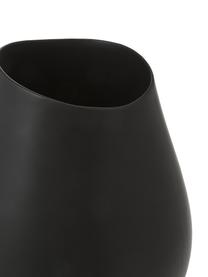 Jarrón artesanal de gres Opium, Gres, Blanco, latón, Ø 26 x Al 39 cm