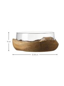 Große, handgefertigte Deko-Schale Terra mit Teaksockel Ø 28 cm, Sockel: Teakholz, Teakholz, Ø 28 x H 11 cm