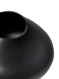 Vase artisanal Latona, Grès cérame, Noir, Ø 26 x haut. 19 cm