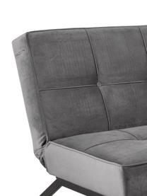 Sofa rozkładana z aksamitu Perugia, Tapicerka: poliester Dzięki tkaninie, Nogi: metal lakierowany, Aksamitny ciemny szary, S 198 x G 95 cm